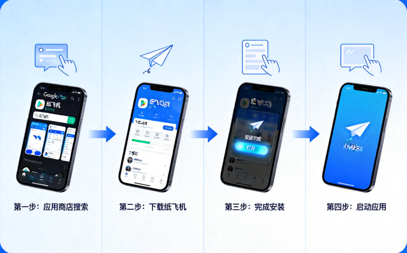 纸飞机安卓版在智能手机上的安装过程步骤示意图